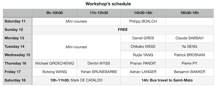 Schedule -- Workshop